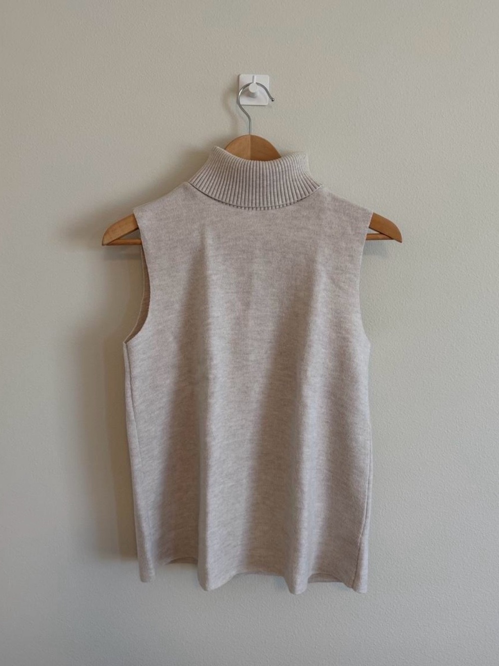 Zara Sleeveless Turtleneck Top - Beige
